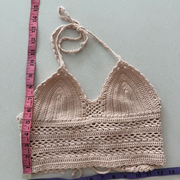 Blush Crochet Tie-Back Top - Picture 4 of 4